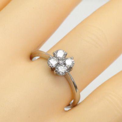 指輪 ダイヤリング フラワー ダイヤモンド 0.42ct プラチナ900 pt900 リング レディース ジュエリー アクセサリーの画像