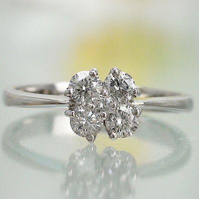 指輪 フラワー ダイヤリング ダイヤモンド 0.42ct リング k18ゴールド 18金 レディース ジュエリー アクセサリーの画像