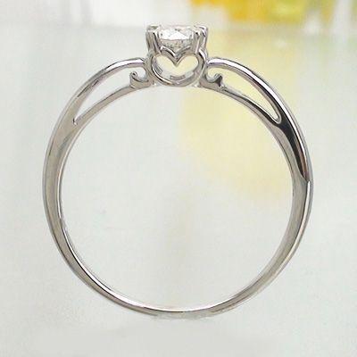 指輪 ダイヤリング ハート爪 ソリティア ダイヤモンド 0.2ct リング k18ゴールド 18金 レディース アクセサリーの画像
