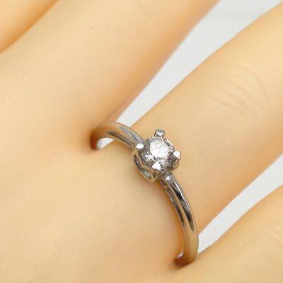 指輪 ダイヤリング ハート爪 ソリティア ダイヤモンド 0.2ct リング k18ゴールド 18金 レディース アクセサリーの画像