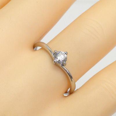 指輪 一粒 ダイヤリング ソリティア ダイヤモンド 0.2ct k18ゴールド 18金 レディース ジュエリー アクセサリーの画像