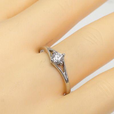 指輪 一粒 ダイヤリング ソリティア シンプル リング ダイヤモンド 0.2ct k18ゴールド 18金 レディース アクセサリーの画像
