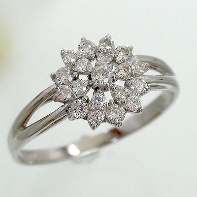 指輪 ダイヤモンド リング 0.3ct フラワー k18ゴールド 18金 レディース ジュエリー アクセサリーの画像