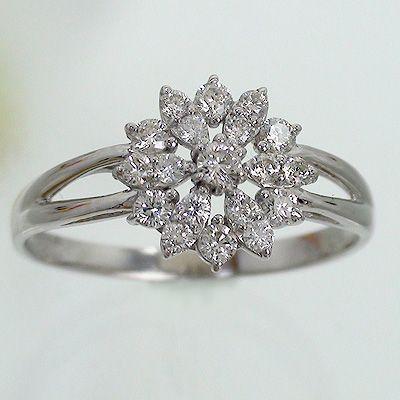 指輪 ダイヤモンド リング 0.3ct フラワー k18ゴールド 18金 レディース ジュエリー アクセサリーの画像