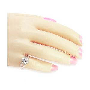 指輪 ダイヤモンド リング ダイヤ 0.5ct ｋ18 18金ゴールド フラワーモチーフ 花 四葉のクローバー レディースの画像