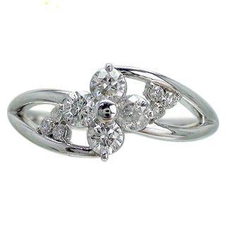 指輪 ダイヤモンド 0.5ct フラワー ダイヤモンド リング k18ゴールド 18金 レディース ジュエリー アクセサリーの画像