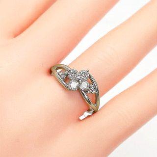 指輪 ダイヤモンド 0.5ct フラワー ダイヤモンド リング k18ゴールド 18金 レディース ジュエリー アクセサリーの画像