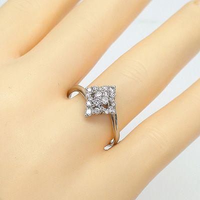 指輪 ダイヤモンド リング 0.3ct プラチナ900 pt900 フラワー ダイヤモンド リング レディース ジュエリー アクセサリーの画像