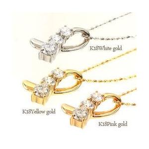 トリロジーネックレス ダイヤモンド ネックレス ダイヤ 0.3ct スリーストーン ネックレス k18ゴールド 18金 レディースの画像