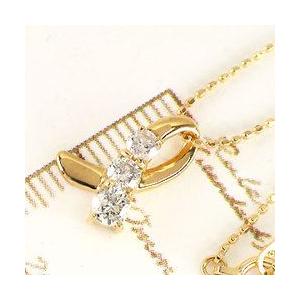 トリロジーネックレス ダイヤモンド ネックレス ダイヤ 0.3ct スリーストーン ネックレス k18ゴールド 18金 レディースの画像