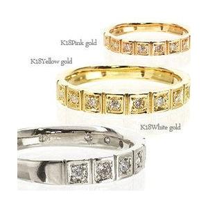 指輪 ダイヤモンド リング ダイヤ 0.14ct 無垢 k18ゴールド 18金 レディース ジュエリー アクセサリーの画像