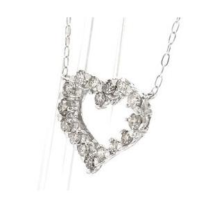 オープンハート ネックレス ペンダント ダイヤモンドネックレス プラチナ900 pt900 ダイヤモンド 0.3ct レディースの画像