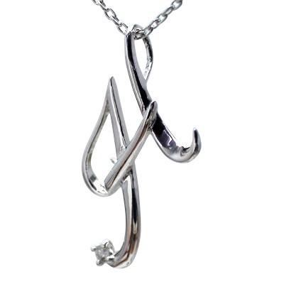 イニシャル ネックレス H ダイヤモンド ダイヤ 0.01ct アルファベット プラチナ900 pt900レディース ジュエリー アクセサリーの画像