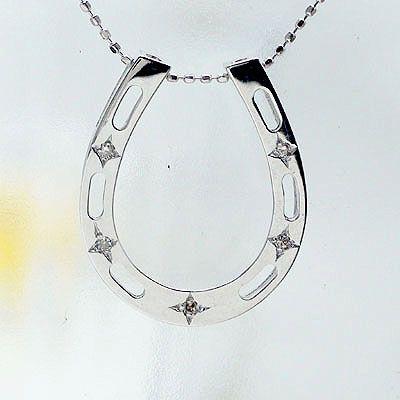 馬蹄 ホースシュー ダイヤモンドネックレス0.05ct ペンダント ｋ18ゴールド 18金 レディース ジュエリー アクセサリーの画像