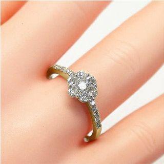 指輪 ダイヤモンド リング プラチナ900 pt900 ダイヤモンド 0.5ct エタニティリング フラワー レディース アクセサリーの画像