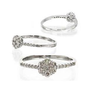 指輪 ダイヤモンド リング フラワー リング ダイヤ 0.3ct プラチナ900 pt900 リング 花 レディース ジュエリー アクセサリーの画像