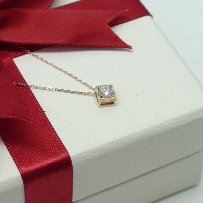 一粒 ダイヤ 大粒 ダイヤモンドネックレス ソリティア 鑑定書付 HカラーUP SIクラス 0.2ct アップ K18ゴールド レディースの画像