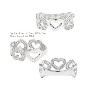 指輪 ダイヤモンド リング ハートモチーフ 0.15ct プラチナ900 pt900 レディース ジュエリー アクセサリーの画像