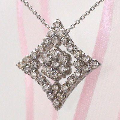 フラワーモチーフ ダイヤモンド 1ct ネックレス プラチナ900 pt900 レディース ジュエリー アクセサリーの画像