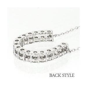 馬蹄 ホースシュー ネックレス ペンダント ダイヤモンド ダイヤ 0.5ct プラチナ900 pt900 レディース アクセサリーの画像