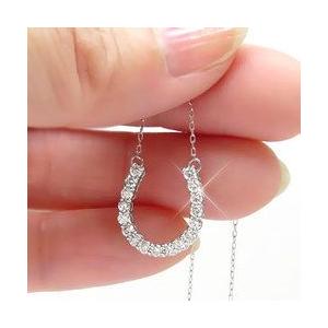 馬蹄 ホースシュー ネックレス ペンダント ダイヤモンド ダイヤ 0.5ct プラチナ900 pt900 レディース アクセサリーの画像