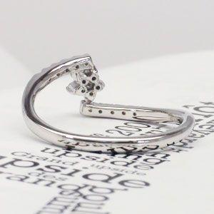 指輪 ダイヤリング プラチナ900 pt900 フラワーモチーフ ダイヤモンド 0.2ct レディース ジュエリー アクセサリーの画像