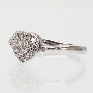 指輪 ダイヤモンド リング プラチナ900 pt900 ハート ダイヤモンド 0.2ct リング レディース ジュエリー アクセサリーの画像