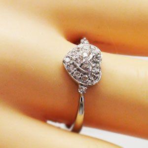 指輪 ダイヤモンド リング プラチナ900 pt900 ハート ダイヤモンド 0.2ct リング レディース ジュエリー アクセサリーの画像
