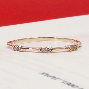 指輪 ピンキーリング ダイヤモンド リング 0.05ct k10ゴールド レディース ジュエリー アクセサリー