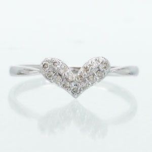 ピンキーリング ハート ダイヤモンド ダイヤ 0.1ct レディース ジュエリー アクセサリーの画像