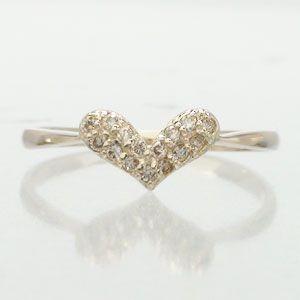 ピンキーリング ハート ダイヤモンド ダイヤ 0.1ct レディース ジュエリー アクセサリーの画像