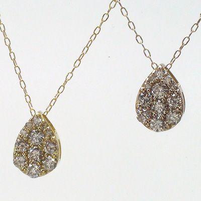 ダイヤモンド ダイヤモンドネックレス ドロップ 雫 ダイヤ ペンダント 0.27ct k18ゴールド 18金 レディース アクセサリーの画像