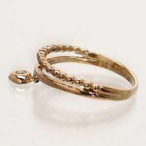 指輪 ハート＆キューピッド ダイヤモンド リング ダイヤ 0.03ct k18ゴールド レディース ジュエリー アクセサリーの画像