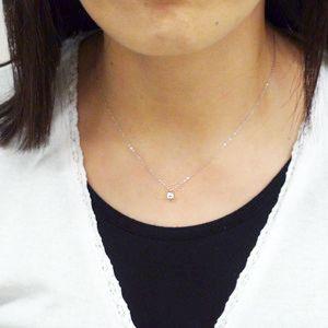 ハートアンドキューピッド ダイヤモンドネックレス プラチナ900 pt900 一粒 ソリティア ペンダント レディース アクセサリーの画像