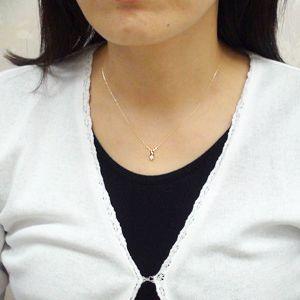 ハートアンドキューピッド 一粒ダイヤモンド ネックレス ペンダント k18ゴールド 18金 レディース アクセサリーの画像