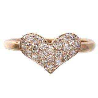 指輪 ハート パヴェ ダイヤモンド リング ダイヤ 0.3ct k18ゴールド 18金 レディース ジュエリー アクセサリーの画像
