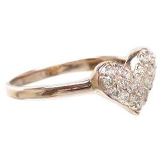 指輪 ハート パヴェ ダイヤモンド リング ダイヤ 0.3ct k18ゴールド 18金 レディース ジュエリー アクセサリーの画像