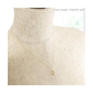 K18 ダイヤモンドネックレス 0.23ct 18金ゴールド ドロップ 雫 しずくモチーフ ペアシェイプ ペンダント レディースの画像