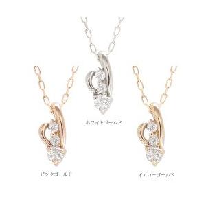 ダイヤモンド スリーストーン ネックレス ダイヤ 0.05ct ペンダント トリロジー K18 18金ゴールド 3ストーン レディースの画像