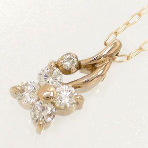 ｋ18ピンクゴールド ダイヤモンド 0.15ct ネックレス ペンダント レディース ジュエリー アクセサリーの画像