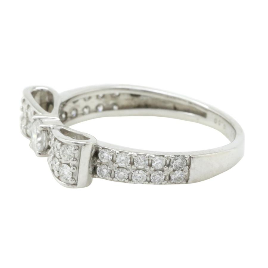 指輪 リボン リング ダイヤモンド リング プラチナ900 pt900 リング ダイヤ 0.5ct レディース ジュエリー アクセサリーの画像
