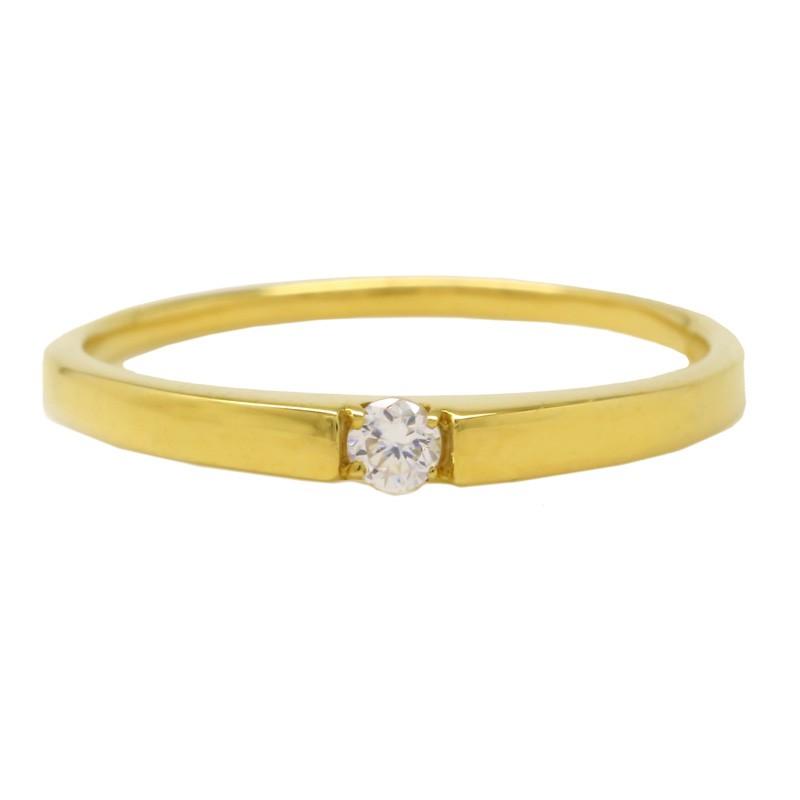 指輪 ダイヤモンド 一粒 ダイヤ リング 0.07ct ピンキーリング 小指 極細 繊細 華奢 18金 シンプル レディースの画像