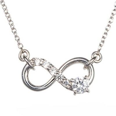 k18 ネックレス ダイヤモンド インフィニティ ダイヤ 0.15ct ペンダント レディース ジュエリー プレゼントの画像