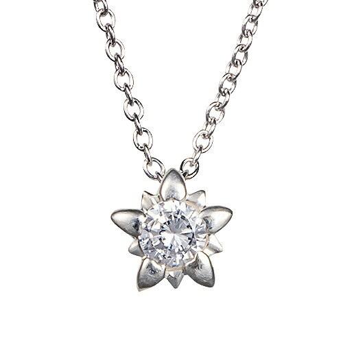 一粒ダイヤモンド ネックレス k18 ゴールド 18k 18金 星 スター ダイヤモンド 0.1ct ソリティア ペンダント レディース