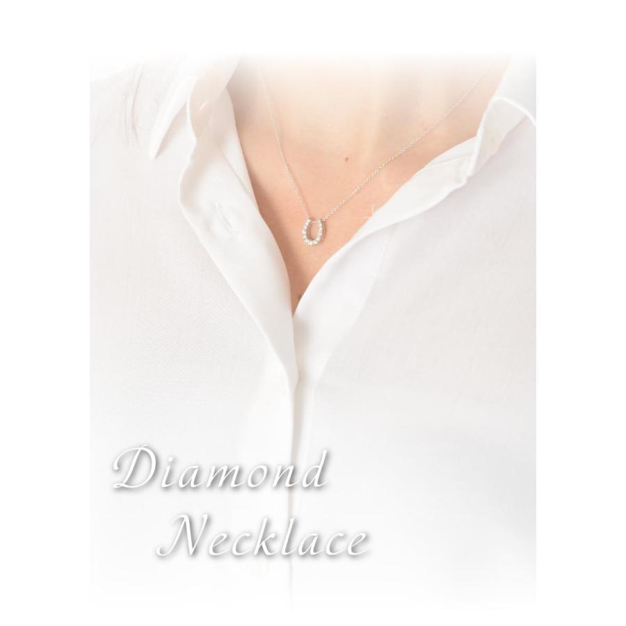 プラチナ900 pt900 ネックレス ペンダント 馬蹄 ダイヤモンド ホースシュー ダイヤ 0.2ct レディース ジュエリー プレゼント ギフトの画像