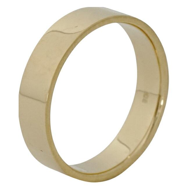 鍛造 平打ちリング 5mm幅 指輪 シンプル フラット リング 18金 日本製