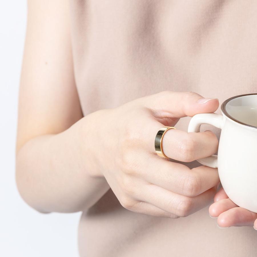 鍛造 平打ちリング 5mm幅 指輪 シンプル フラット リング 18金 日本製