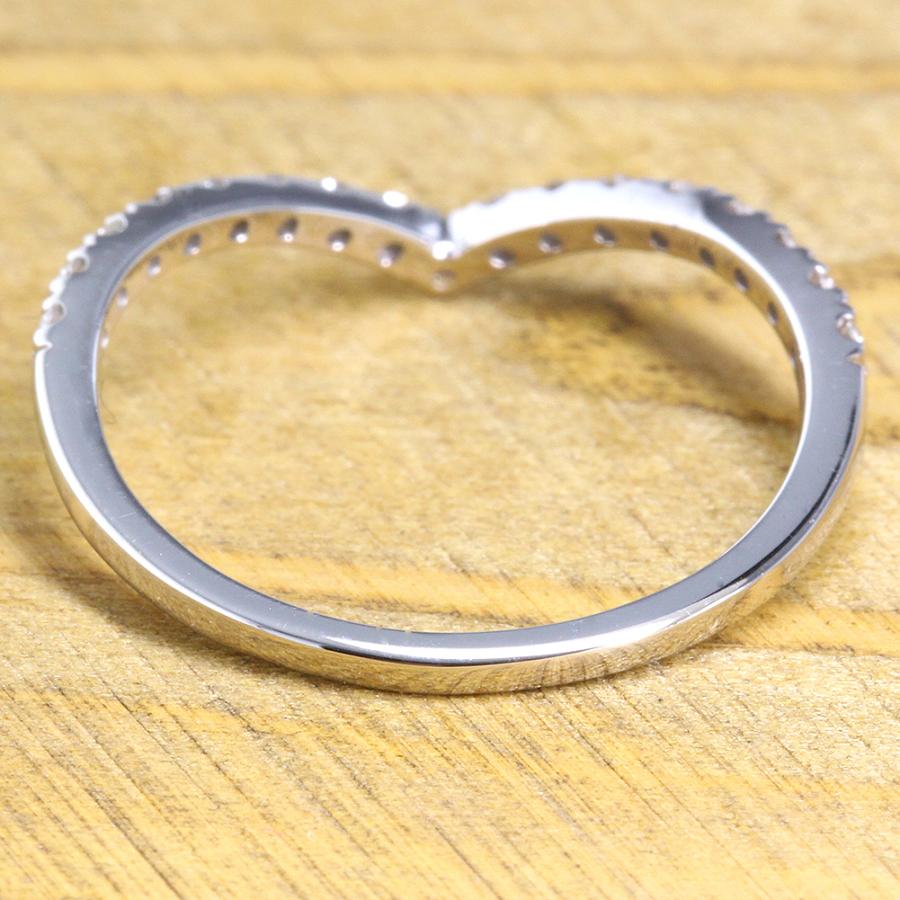 指輪 ダイヤモンド V字 Vライン リング 0.15ct pt900 プラチナ900