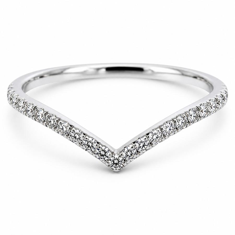 指輪 ダイヤモンド V字 Vライン リング 0.15ct pt900 プラチナ900 ハーフエタニティリング 無垢 レディース ジュエリー アクセサリーの画像