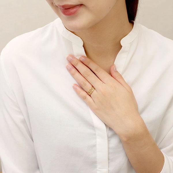 指輪 透かし模様 アンティーク調 幅広 18金 18k k18 イエローゴールド ピンクゴールド ホワイトゴールドの画像